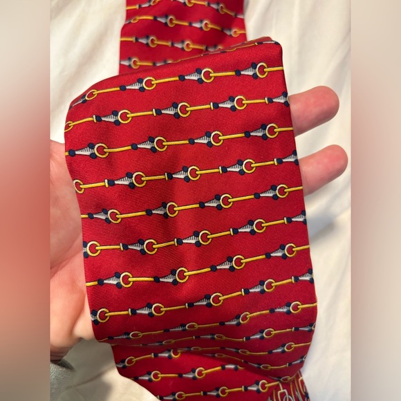 Paolo Gucci Neck Tie Silk Mens Blue Red Blue Striped Made Italy - Picture 1 of 6